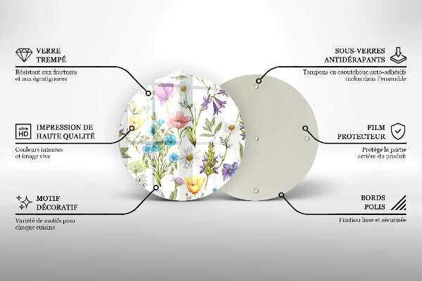 De vidrio templado Ilustración de flores