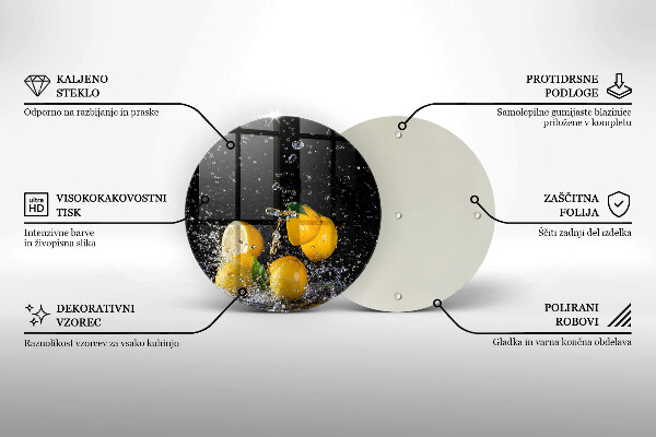 De vidrio templado Fruta jugosa de limón