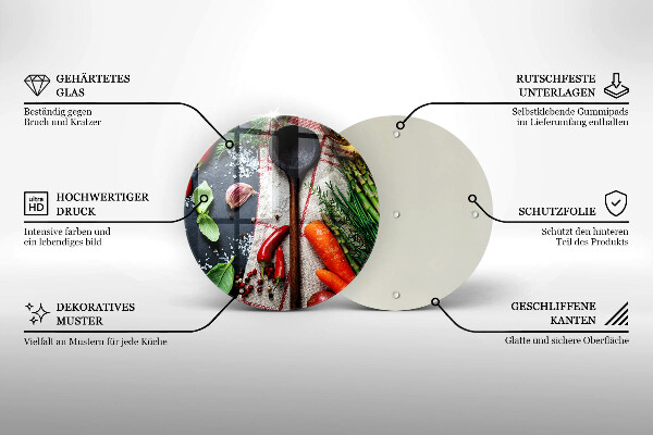 De vidrio templado Comida de cocina