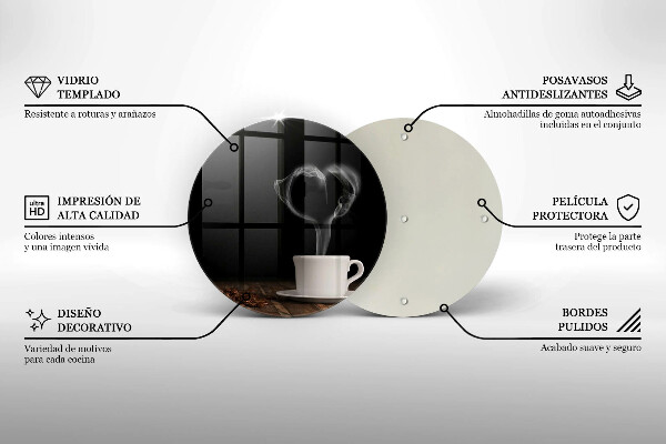 De vidrio templado Corazón de taza de café