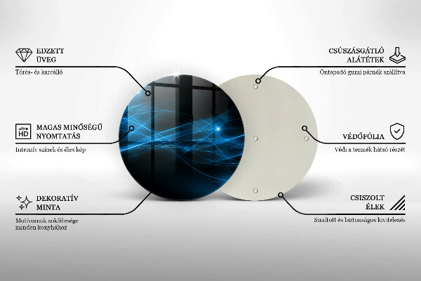 De vidrio templado Humo azul abstracto