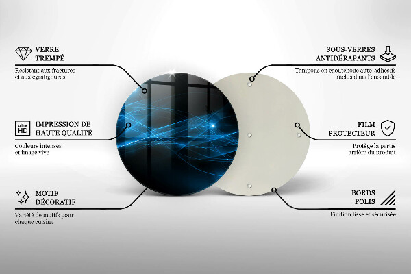 De vidrio templado Humo azul abstracto