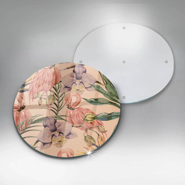 De vidrio templado Ilustración de flamencos