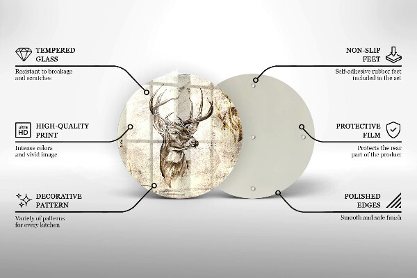 De vidrio templado Ilustración de animales ciervos