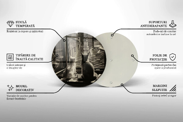 De vidrio templado Ventana y ciudad de gatos