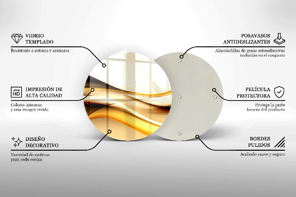 De vidrio templado Líneas de humo abstractas