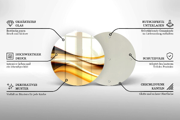 De vidrio templado Líneas de humo abstractas