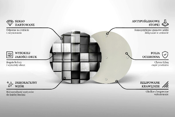 De vidrio templado Cuadrados abstractos 3d