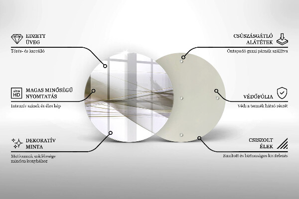 De vidrio templado Diseño de líneas abstractas