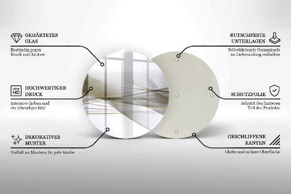 De vidrio templado Diseño de líneas abstractas