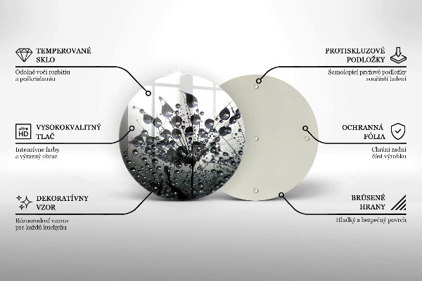 De vidrio templado Dientes de león y rocío