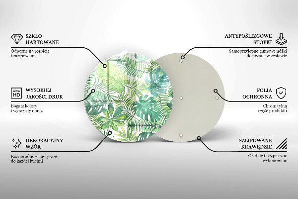 De vidrio templado Hojas boho acuarela