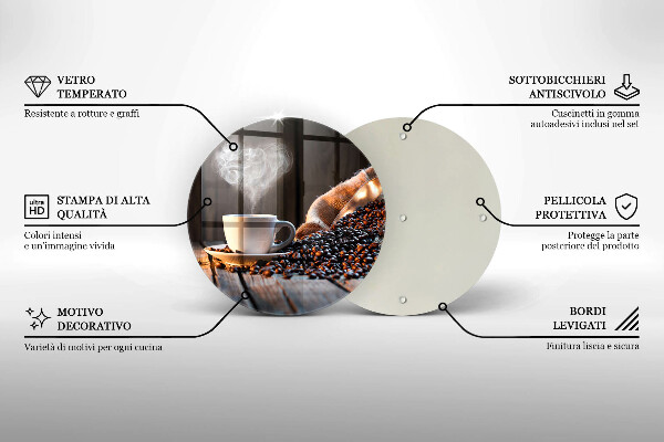 De vidrio templado Taza de café y corazón