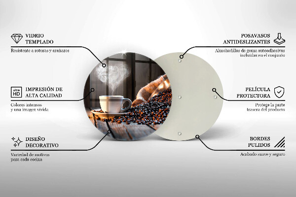 De vidrio templado Taza de café y corazón