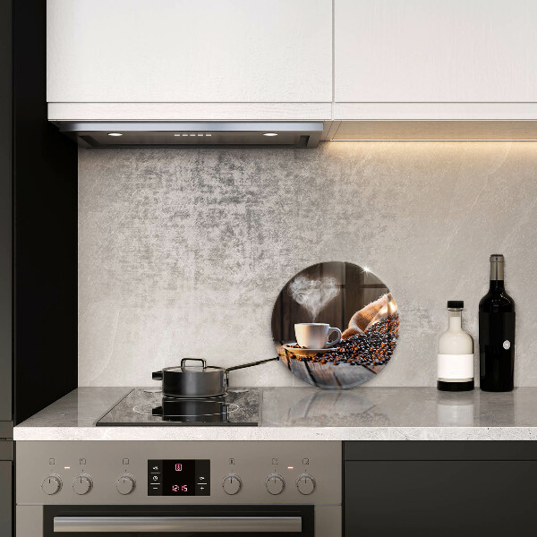 De vidrio templado Taza de café y corazón