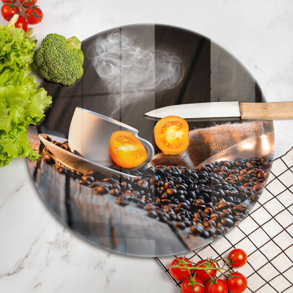 De vidrio templado Taza de café y corazón