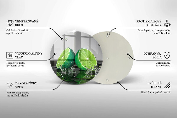 De vidrio templado Limas jugosas y agua