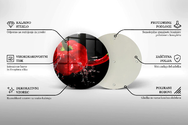 De vidrio templado Pimientos rojos en agua