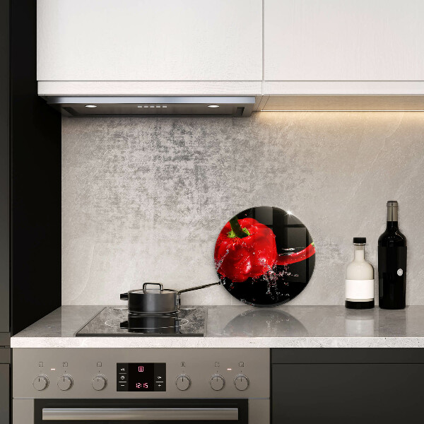 De vidrio templado Pimientos rojos en agua