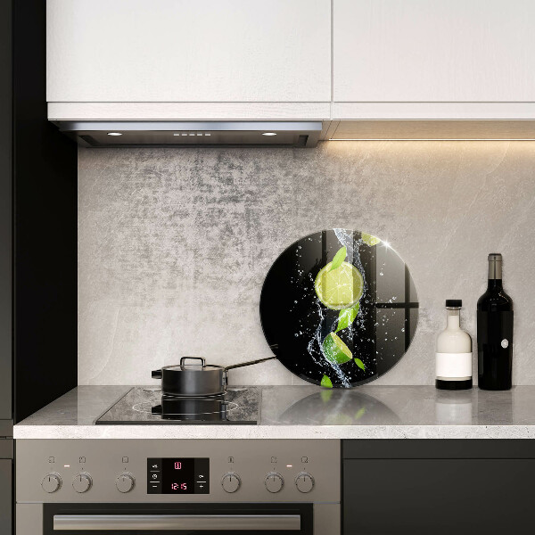 De vidrio templado Limas jugosas en agua