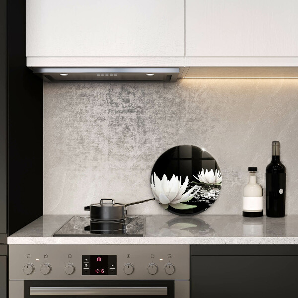 De vidrio templado Lirios blancos en el agua