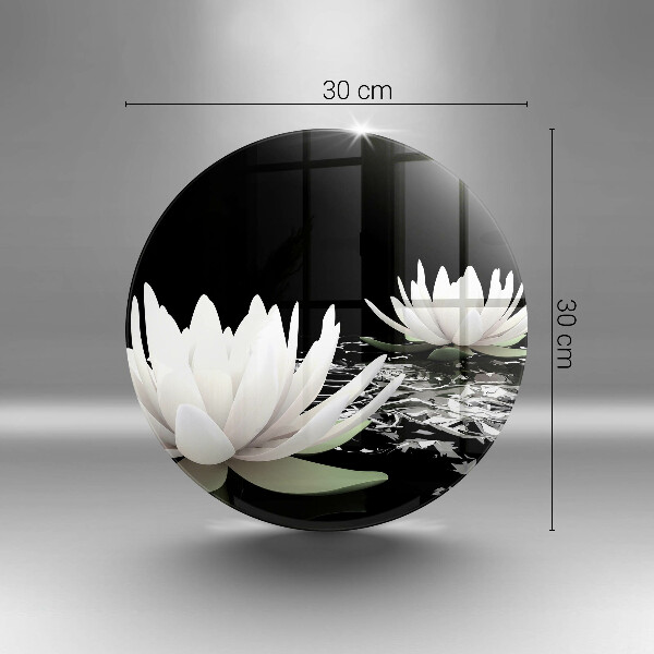 De vidrio templado Lirios blancos en el agua