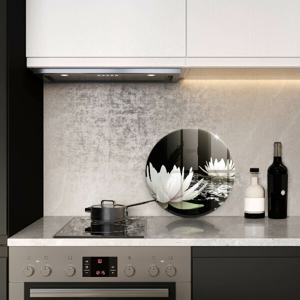 De vidrio templado Lirios blancos en el agua