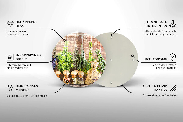 De vidrio templado Hierbas especias y madera