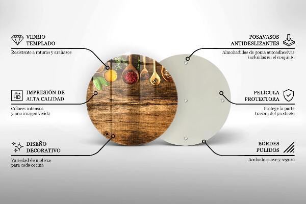De vidrio templado Cucharas de madera de especias
