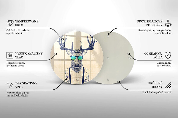 De vidrio templado Ilustración de hombre ciervo