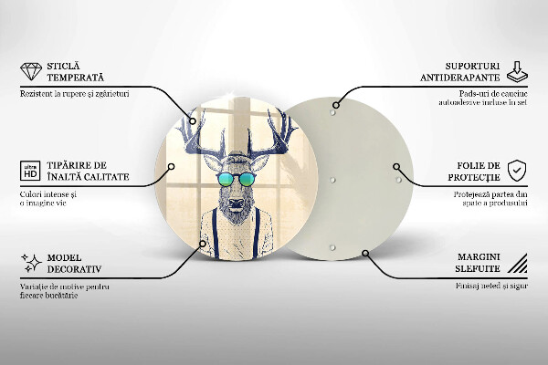 De vidrio templado Ilustración de hombre ciervo