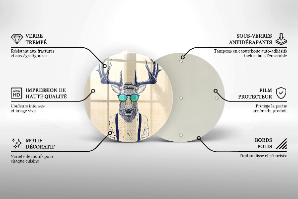 De vidrio templado Ilustración de hombre ciervo