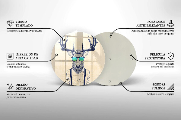 De vidrio templado Ilustración de hombre ciervo