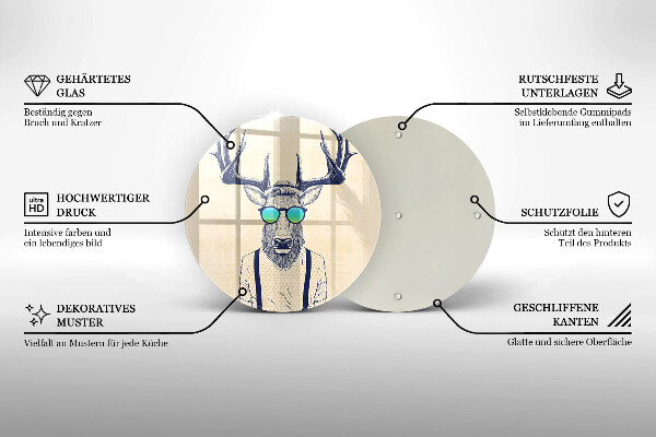 De vidrio templado Ilustración de hombre ciervo