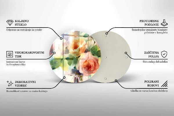 De vidrio templado Flores pintadas