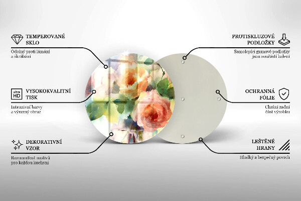 De vidrio templado Flores pintadas