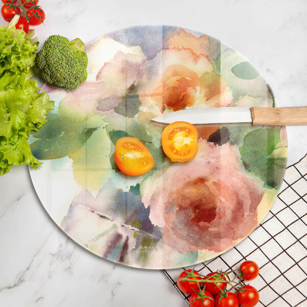 De vidrio templado Flores pintadas