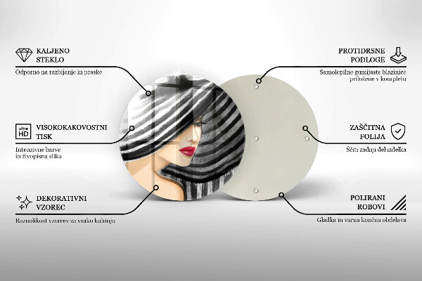 De vidrio templado Mujer con sombrero