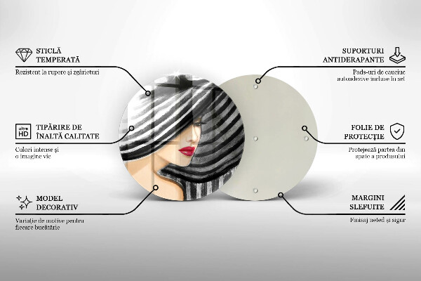 De vidrio templado Mujer con sombrero