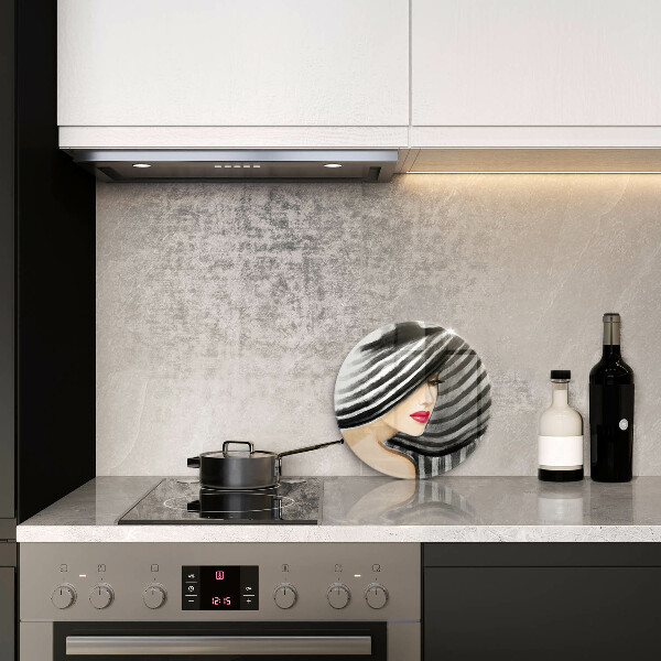 De vidrio templado Mujer con sombrero