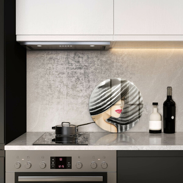 De vidrio templado Mujer con sombrero