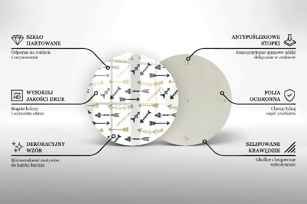 De vidrio templado Patrón de flechas boho