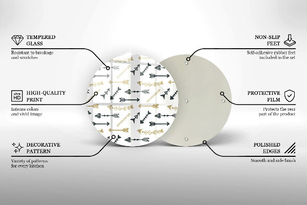 De vidrio templado Patrón de flechas boho