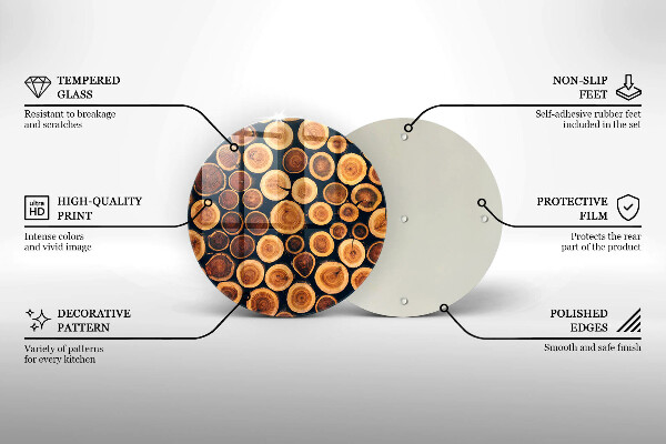 De vidrio templado Tocones de árboles de madera