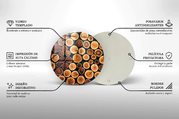 De vidrio templado Tocones de árboles de madera