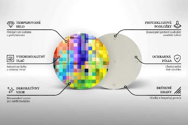 De vidrio templado Cuadrados de píxeles de colores