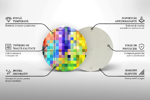 De vidrio templado Cuadrados de píxeles de colores
