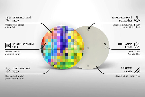 De vidrio templado Cuadrados de píxeles de colores