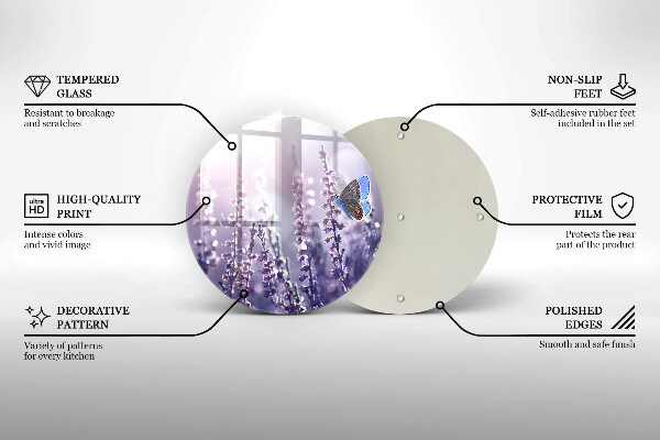 De vidrio templado Flores silvestres y mariposas