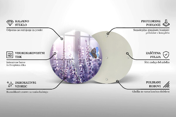 De vidrio templado Flores silvestres y mariposas